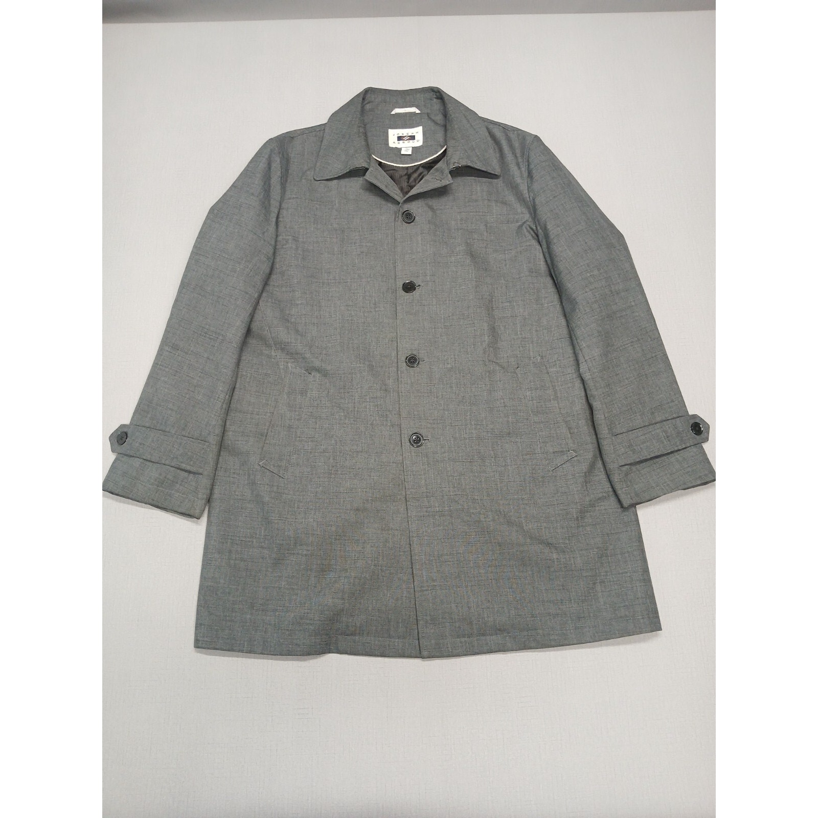 Joseph Abboud Mens Raincoat Charcoal Gray Classic Fit Button Front Coat 42l